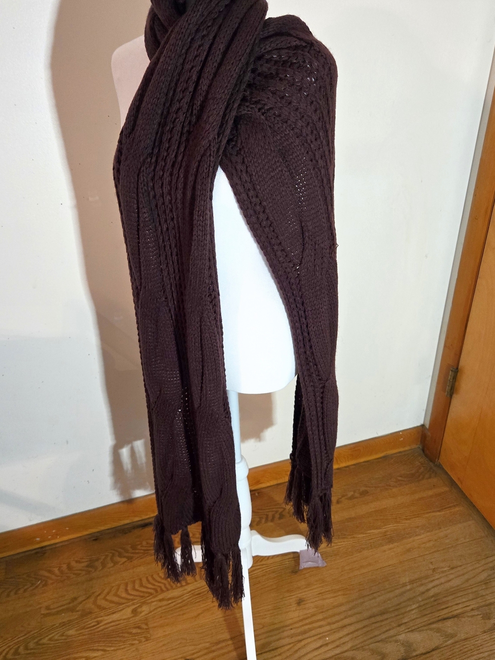 Torrid Burgundy Cable Knit Extra Long Scarf – Cozy Dark Red Winter Wrap